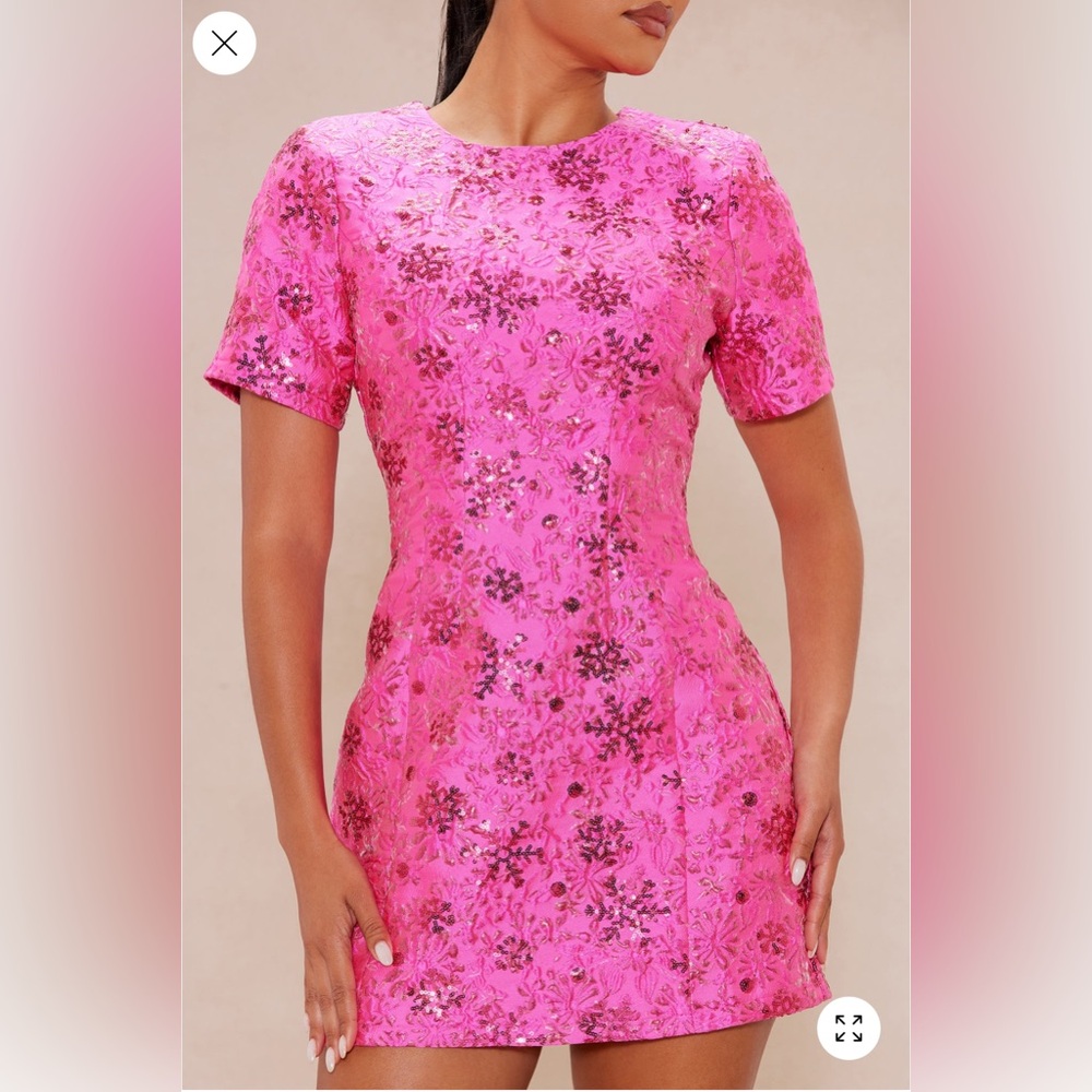 Hot Pink Mini Dress - Size M